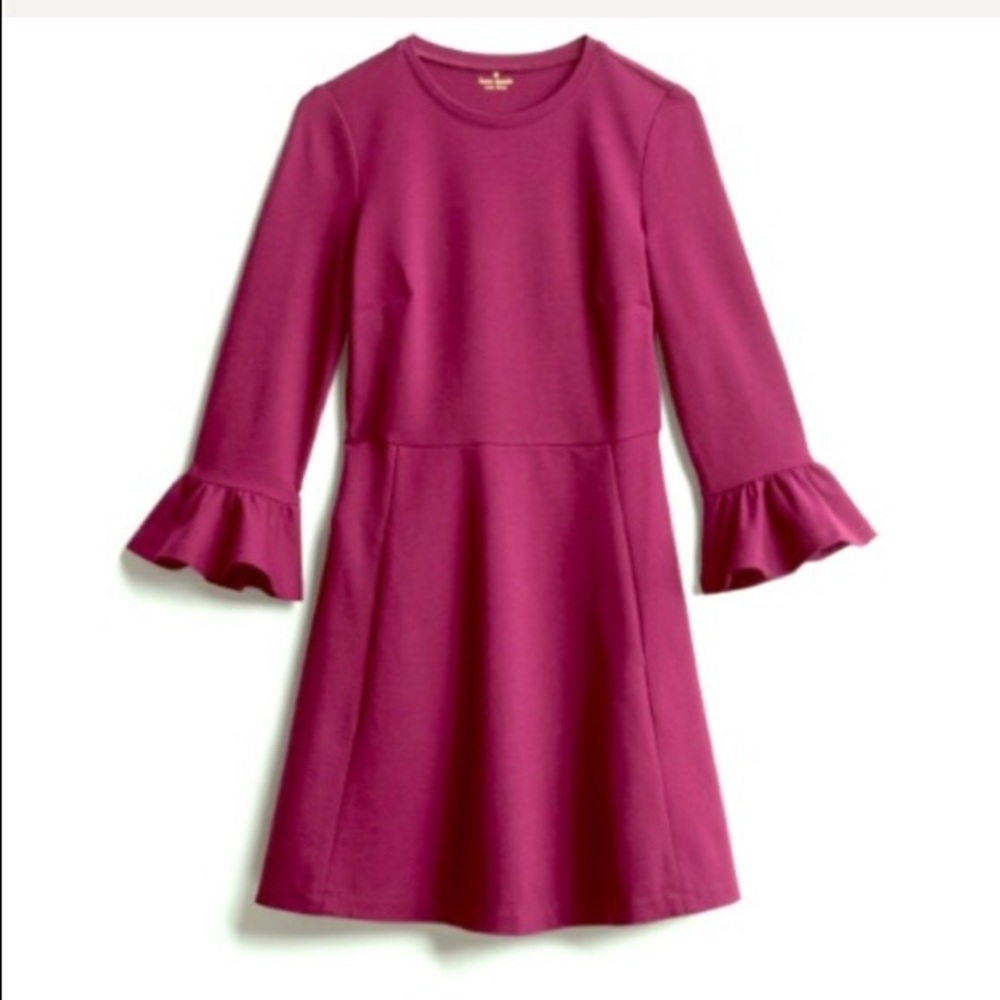 Kate Spade Maroon Bell Sleeve Dress with Pockets